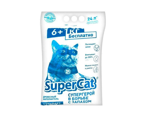ДРЕВЕСНЫЙ НАПОЛНИТЕЛЬ SUPERCAT СТАНДАРТ 6+1 КГ