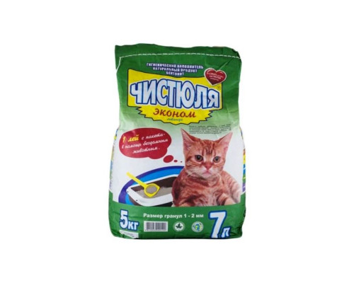 НАПОЛНИТЕЛЬ ЧИСТЮЛЯ ЭКОНОМ ДЛЯ КОШЕК 1 - 2 ММ, 5 КГ
