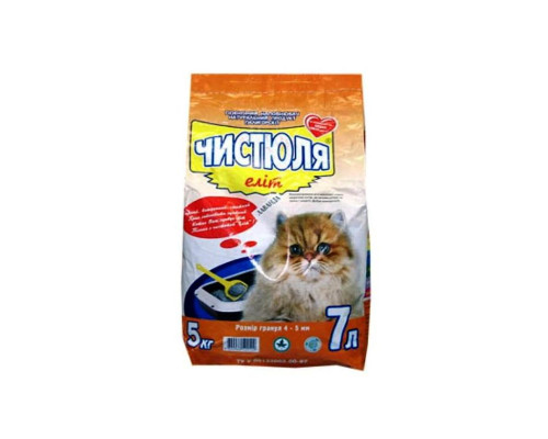 НАПОЛНИТЕЛЬ ЧИСТЮЛЯ ЭЛИТ ДЛЯ КОШЕК 4 - 5 ММ, 5 КГ