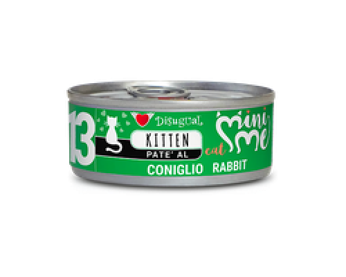 DISUGUAL Mini Me Kitten 13 кролик , консервированный влажный беззерновой корм для котят , (паштет), 85г