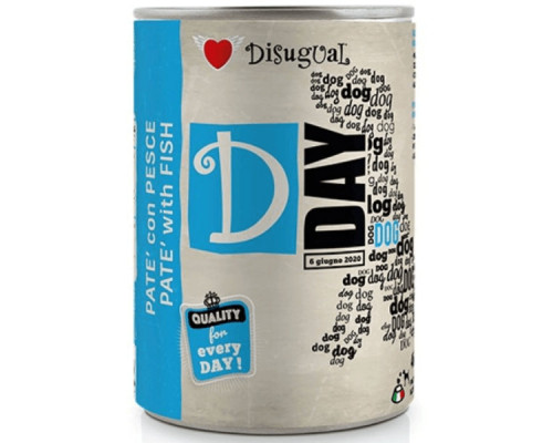 Влажный корм паштет для собак Disugal D-day Dog с рыбой 400г