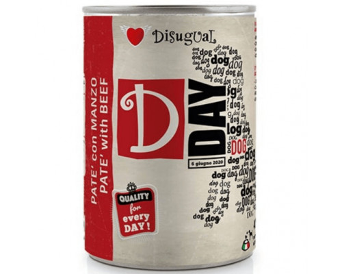 Влажный корм для собак Disugal D-Day Dog паштет с говядиной 400г