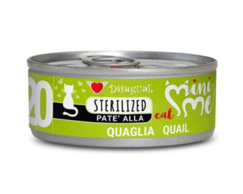 DISUGUAL Mini Me Sterilized, Консервированный беззерновой влажный корм  для стерилизованных кошек, с перепелкой (паштет ), 85г