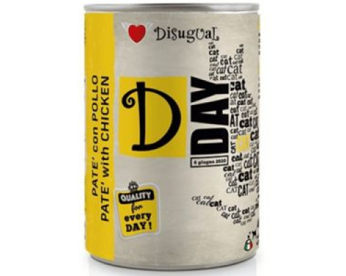 DISUGUAL D Day, Курица, консервированный влажный беззерновой корм для кошек, (паштет ), 400г