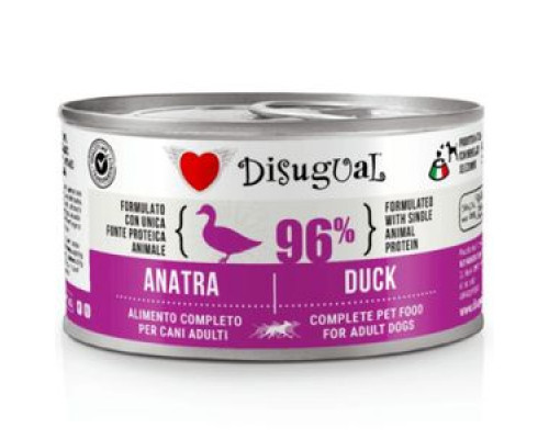 DISUGUAL Monoprotein, Утка, консервированный беззерновой монопротеиновый влажный корм для собак, (паштет), 150г