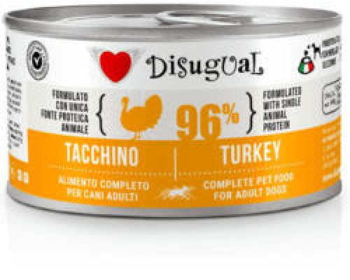 DISUGUAL Monoprotein, с индейкой консервированный беззерновой монопротеиновый влажный корм для собак, (паштет), 150г