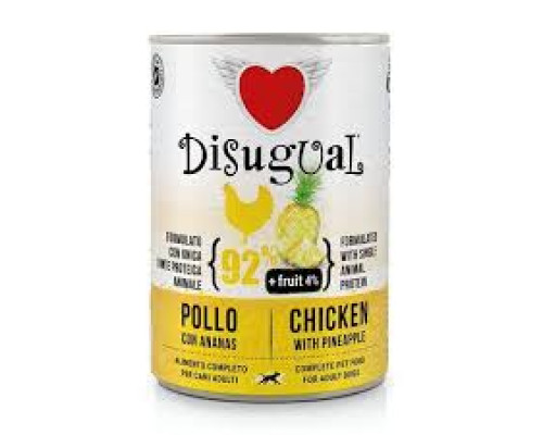 DISUGUAL Dog Chicken with Pineapple 400g - монопротеиновые консервы для собак с курицей и ананасом (паштет)
