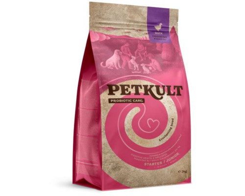 PETKULT Probiotics Starter&Junior,Утка и коричневый рис, с пробиотиками сухой корм для щенков с чувствительной пищеварительной системой. 8 кг