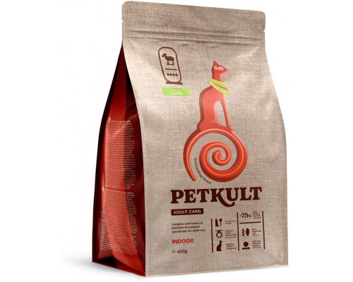 PETKULT Adult Care INDOOR для кошек, с высоким содержанием ягненка 7кг