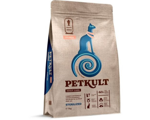 Petkult Adult Care Sterilized сухой корм для кошек с высоким содержанием лосося, 7 кг