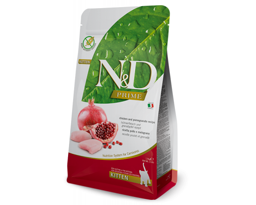Chicken & Pomegranate Kitten N&D беззерновой сухой корм для котят и лактирующих кошек 5кг