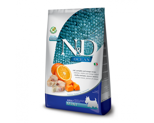 Корм для собак Farmina ND ocean dog cod pumpkin & orange adult mini 7 kg