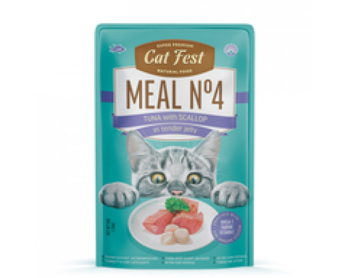 CatFest Тунец с гребешком в нежном желе Meal Nr4, 50 г