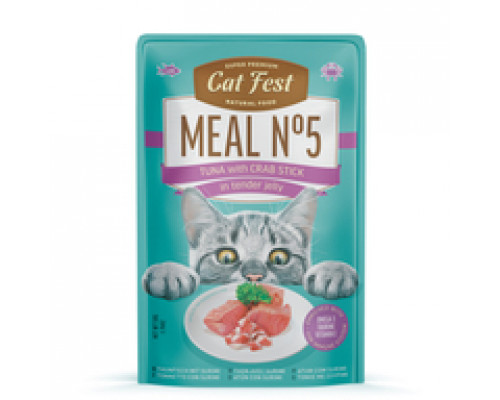 CatFest Тунец с крабовыми палочками в нежном желе Meal Nr5, 50 г 