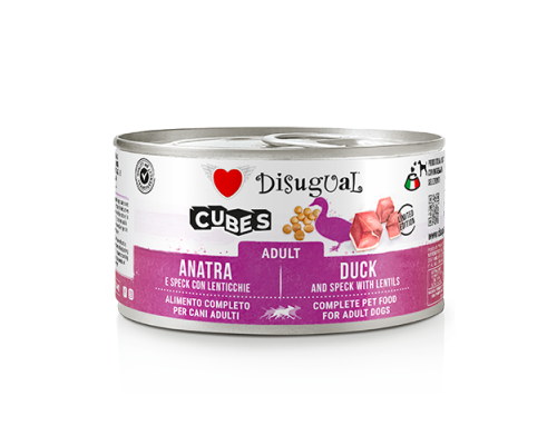 Кубики для собак Disugual Wet Dog – Утка и шпик с чечевицей 150 г, без глютена