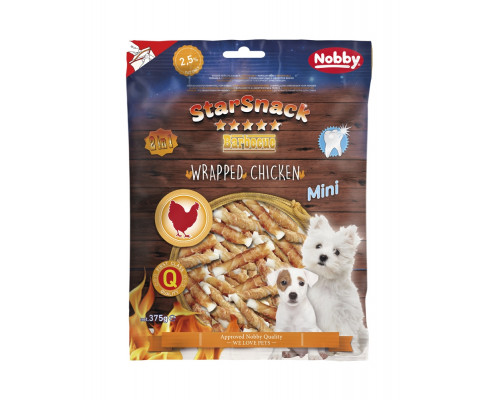 Лакомство для собак Nobby StarSnack BBQ MINI Wrapped Chicken от немецкого производителя Nobby 375 гр 