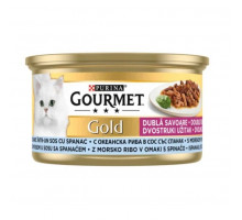 Корм для кошек Purina Gourmet Gold кусочки с океанической рыбой, 85 г.