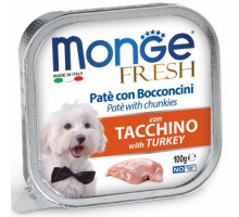 Monge Dog Fresh Pate and chunkies with turkey 100g