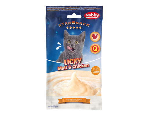 Корм лакомство для кошек Nobby Starsnack супчик с курицей для шерстевыведения 5*15 50882