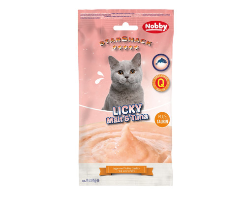 Корм лакомство для кошек Nobby Starsnack супчик с тунцом для шерстевыведения 5*15 50883