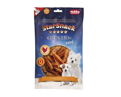 Корм Лакомство для собак Nobby Starsnack Mini Вяленые куриные палочки, 70 g.