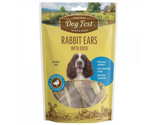 Dog Fest Rabbit Ears with Duck 90g