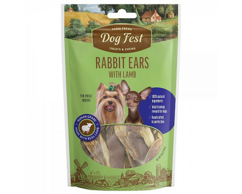 Dog Fest Rabbit Ears with Lamb 55g