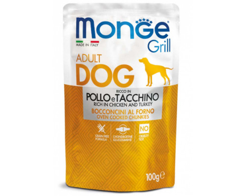 MONGE DOG GRILL POUCH CHICKEN/TURKEY 100gr.