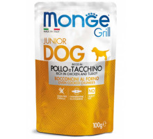 MONGE DOG GRILL POUCH JUNIOR CHICKEN/TURKEY 100gr.