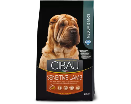 Cibau Sensitive Lamb Medium & Maxi, Farmina. Сухой корм для собак средних и крупных пород, снижает риск развития аллергических реакций, с ягненком 12 кг